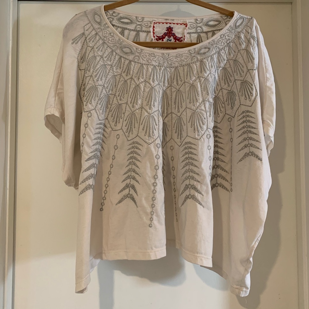 Embroidered White Top